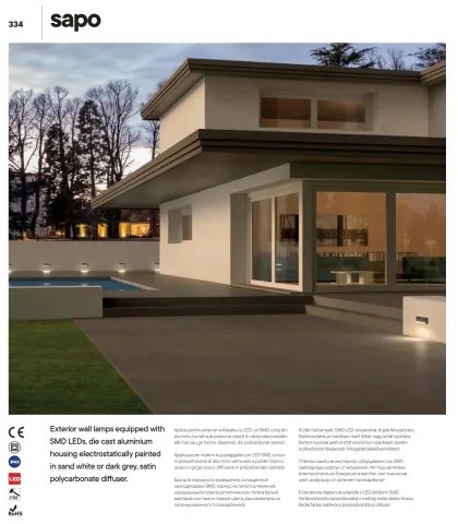 Redo 90072 - Aplică perete exterior LED SAPO 1xLED/5W/230V IP65