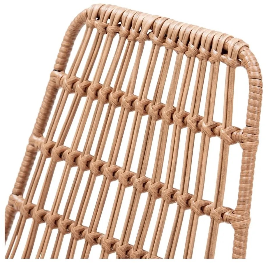 Set 4 scaune din ratan Gabriela și masă neagră Strong - Bonami Essentials