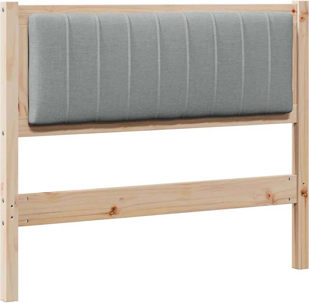 vidaXL Tăblie tapițată Gri deschis 100 cm Lemn de pin masiv