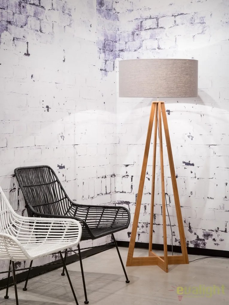 Lampadar realizat din materiale naturale, durabile si ecologice, EVEREST/F gri inchis