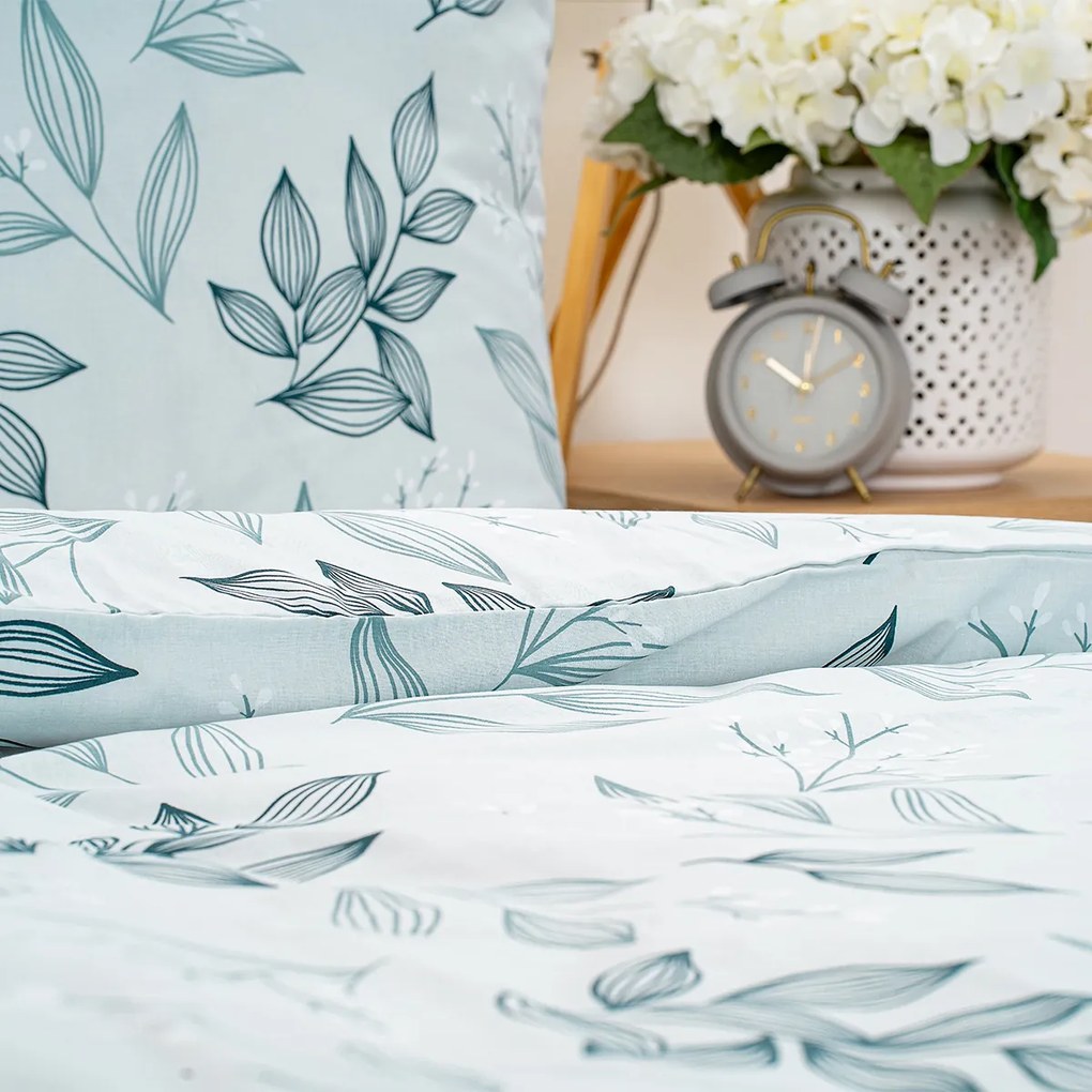 Lenjerie de pat din bumbac 4Home Frosty Leaves, 140 x 220 cm, 70 x 90 cm
