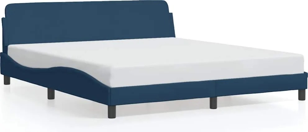 vidaXL Cadru de pat cu tăblie, Dover, albastru, 180x200cm, textil