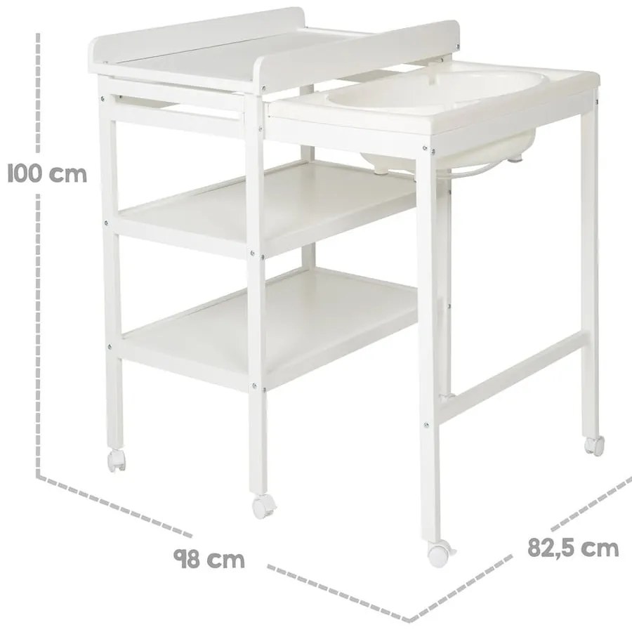 Masă de înfășat albă Style grau – Roba