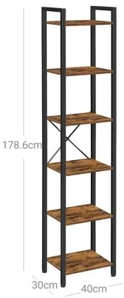 Bibliotecă NAVARO maro/negru