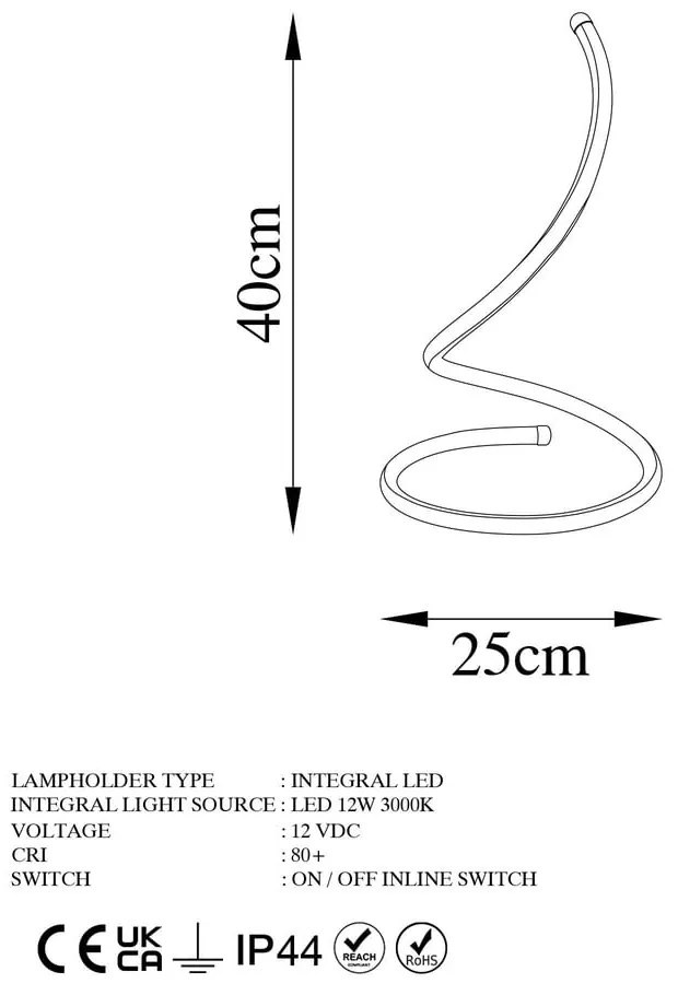 Veioză aurie LED (înălțime 40 cm) Yay – Opviq lights