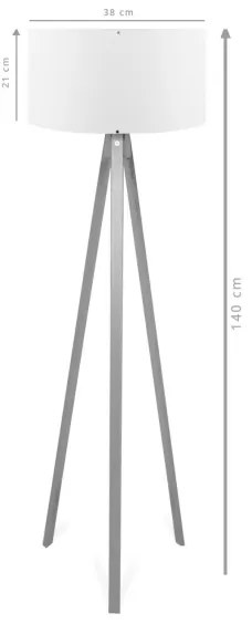 Lampă de podea AYD, 1 x E27, 40W, 230V, maro/gri