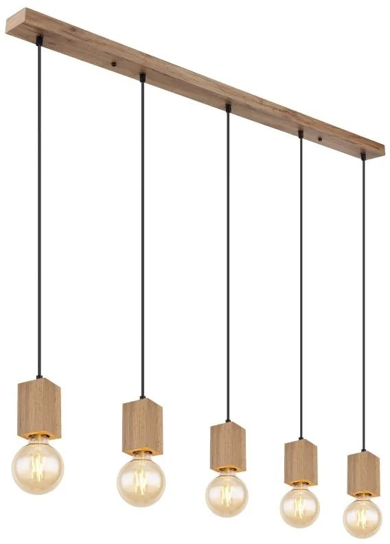 Lustra cu 5 pendule design industrial ERNA maro
