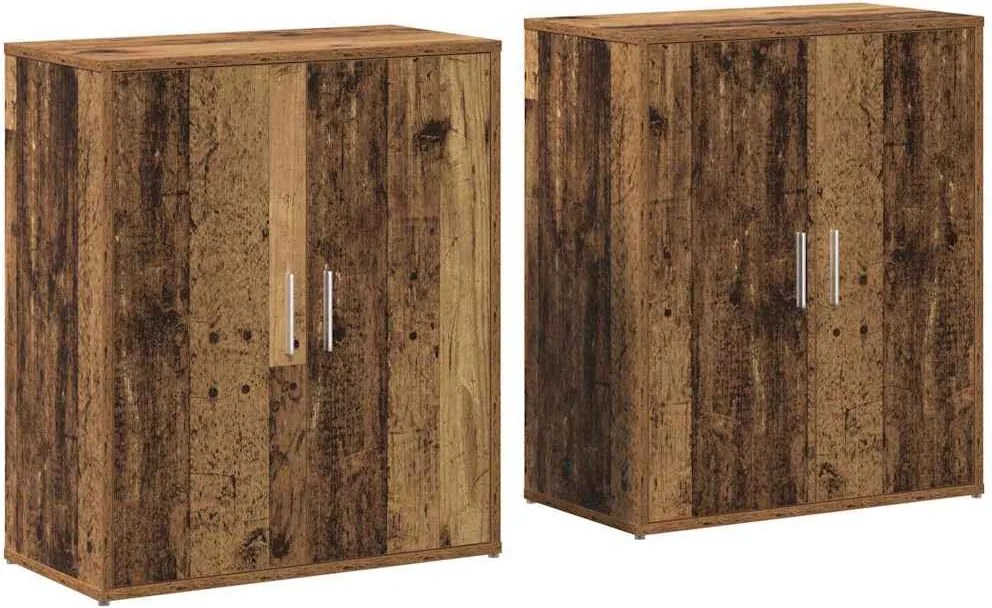 vidaXL Bufet 2 pcs Lemn vechi 60 x 31 x 70 cm Lemn compozit