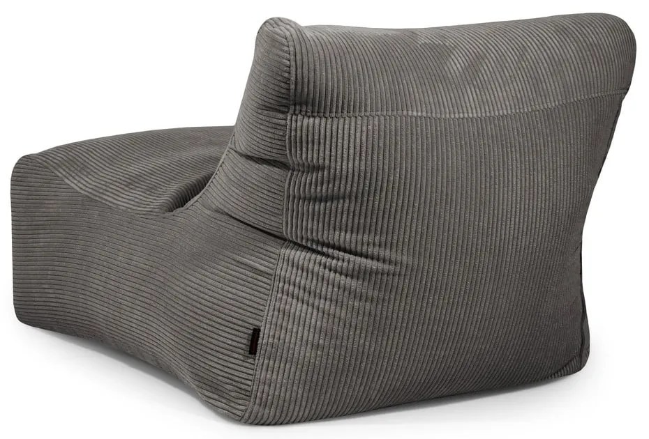 Fotoliu bean bag negru cu tapițerie din catifea reiată Lounge 100 – SLOWDOWN