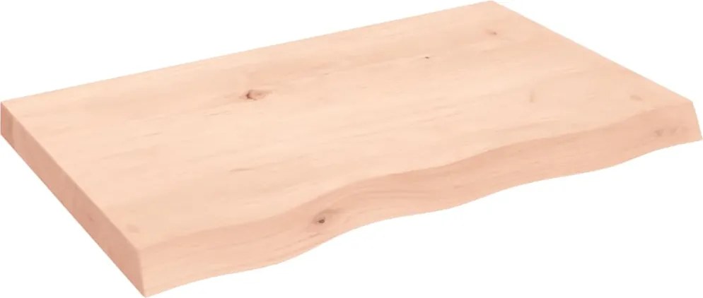 vidaXL Blat de baie, 80x50x(2-6) cm, lemn masiv netratat