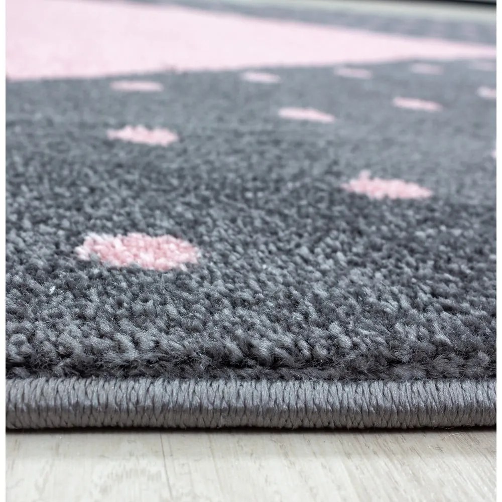 Covor pentru copii roz/gri ø 160 cm Bambi – Ayyildiz Carpets