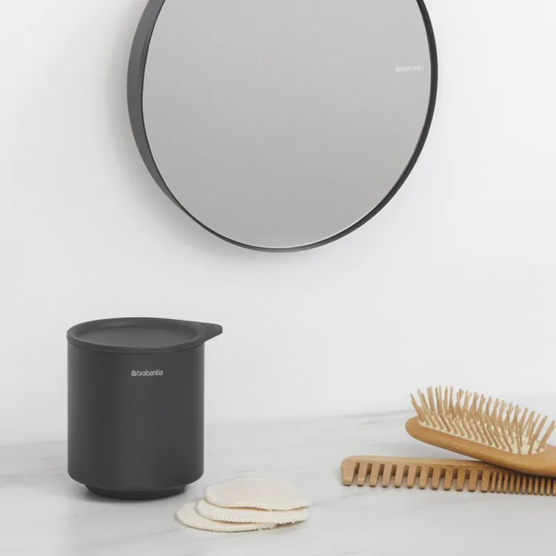 Oglindă de perete Brabantia MindSet Mineral 1005690, 5x mărire, Suport magnetic, Rezistent la coroziune, Acoperire minerală, Gri