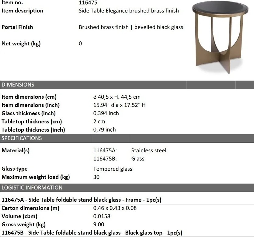 Masuta auxiliara design LUX Elegance