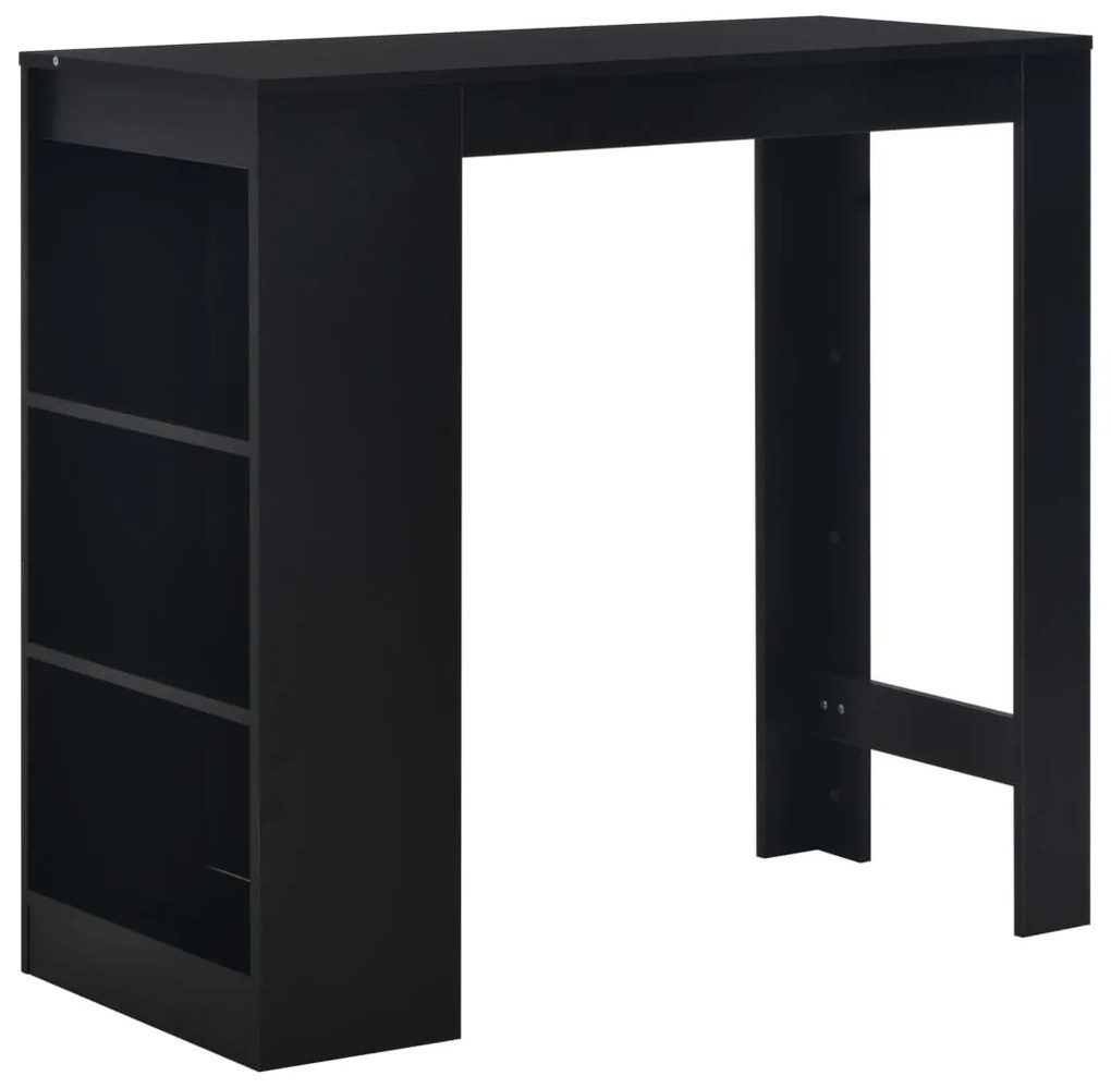 vidaXL Masă de bar cu raft, negru, 110 x 50 x 103 cm