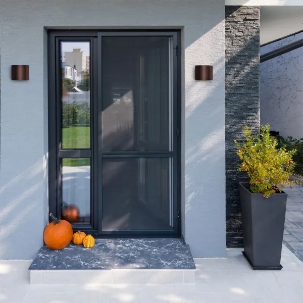 Brilagi - Aplica de perete LED pentru exterior RONDO, 6 W, 230 V, maro, IP54