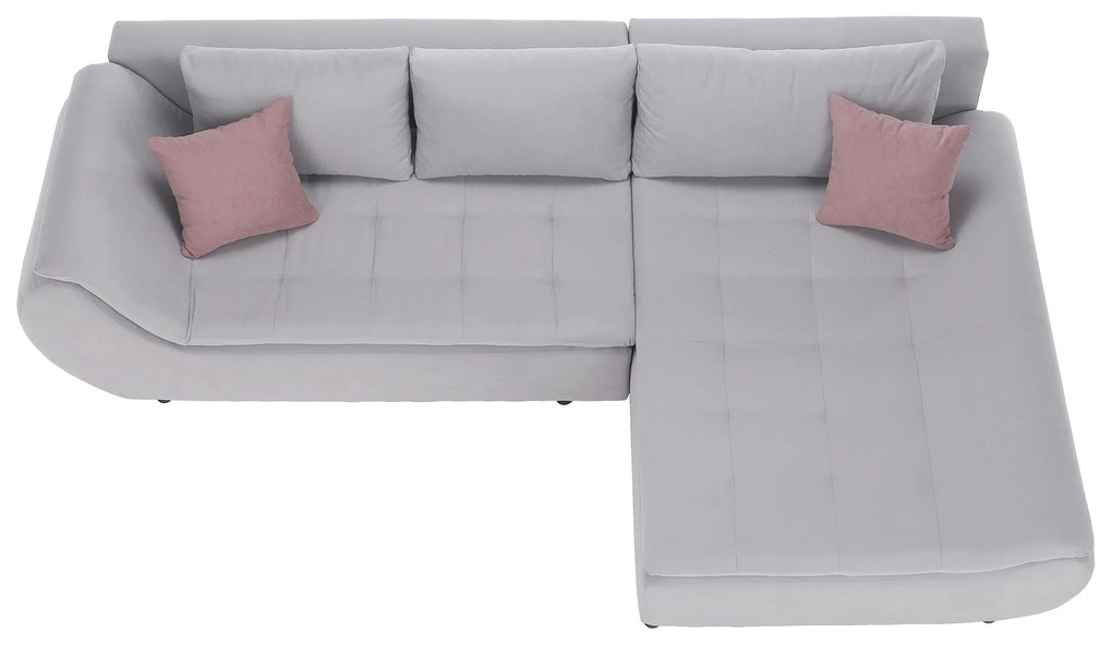 Set canapea, gri deschis / roz pudră, material textil, dreapta, BRATO