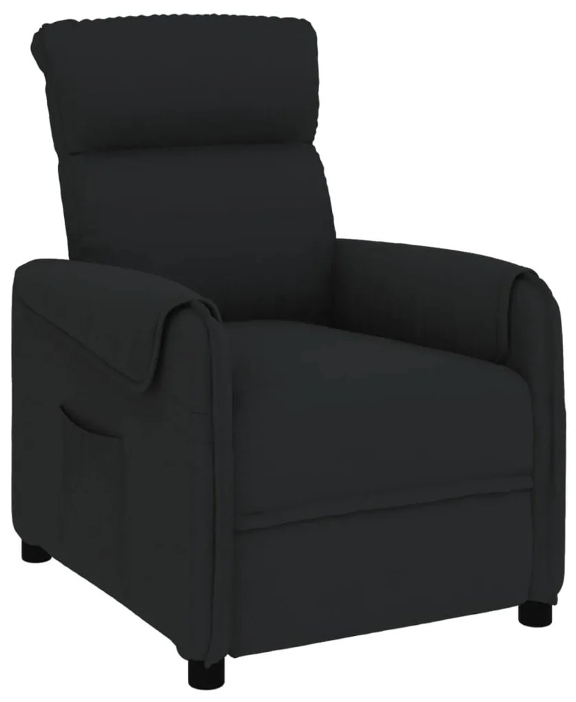 347998 vidaXL Fotoliu rabatabil, negru, material textil