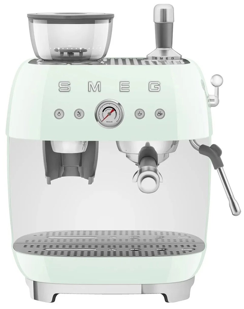 SMEG 50's Retro Style EGF03 Cafetieră cu pârghie cu râșniță de cafea 2 căni, verde pastel - Smeg