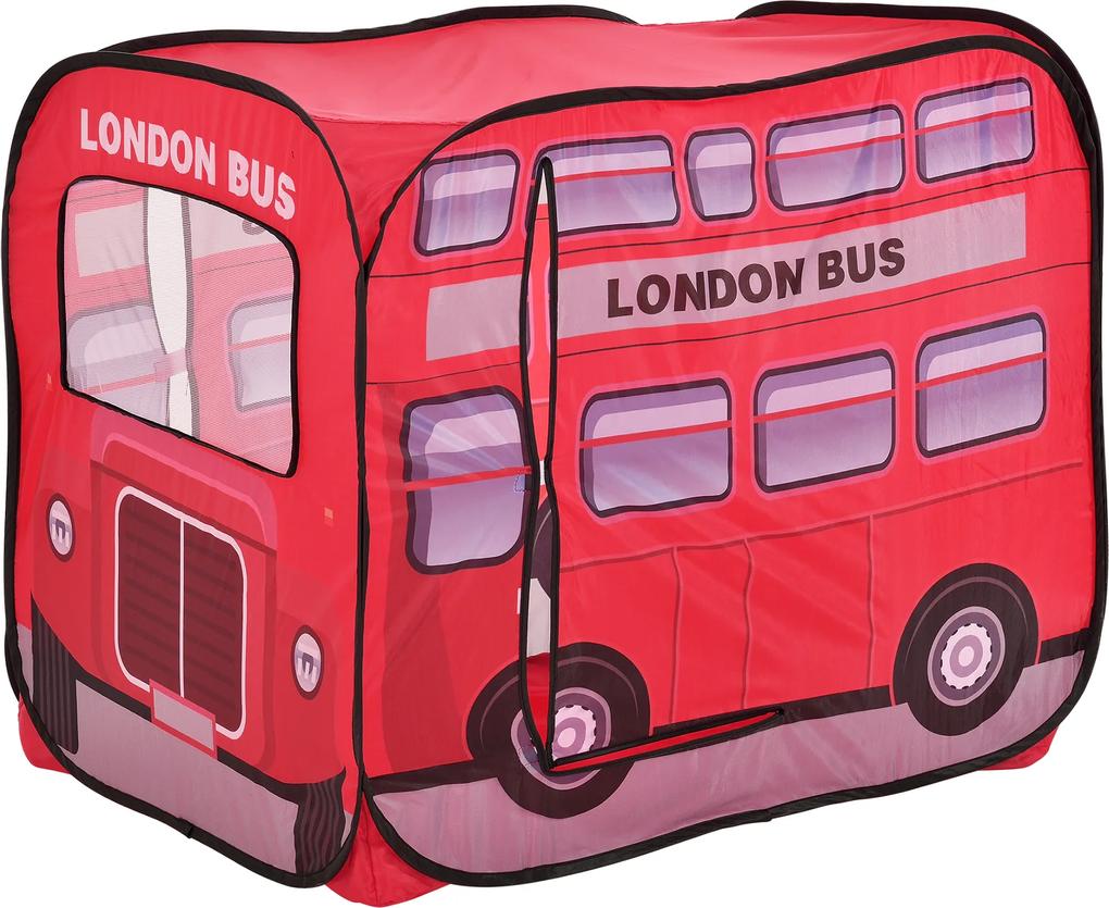 [casa.pro]® Cort pentru copii motiv London Bus -  80 x 100 x 70 cm -  poliester/drot sarma
