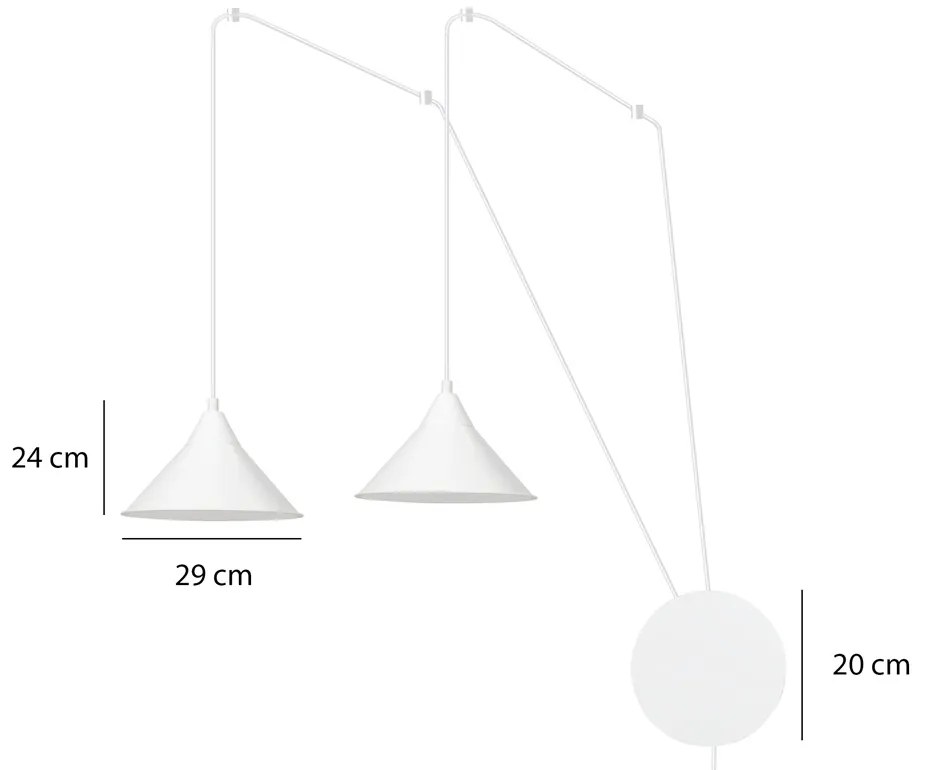 Suspensie Abramo 2 White 159/2 Emibig Lighting, Modern, E27, Polonia