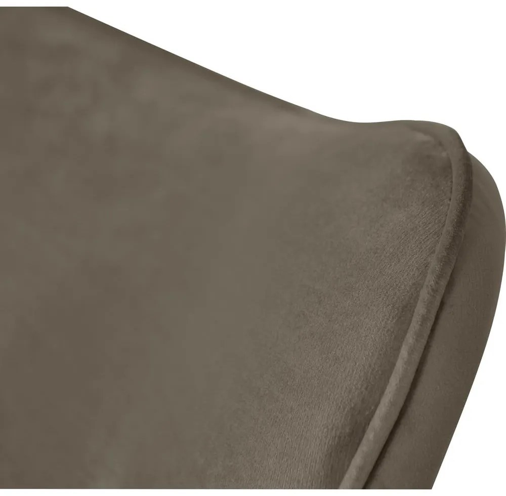 Fotoliu maro deschis cu tapițerie din catifea Niko – Ropez