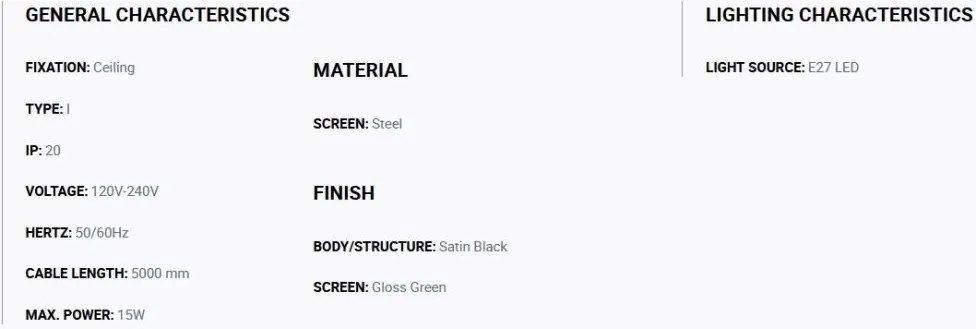 Lustra cu 5 pendule metal TATAWIN M verde