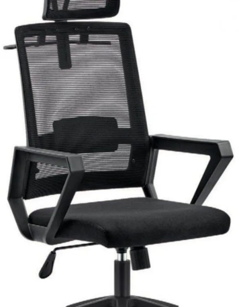 RESIGILAT- Scaun ergonomic, spătar mesh, suport umeraș, Negru