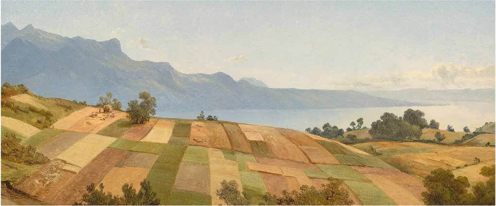 Tablou - Alexandre Calame, Swiss Landscape, reproducere (120x50 cm)