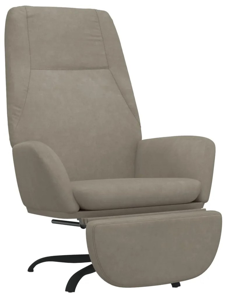 3097848 vidaXL Scaun de relaxare cu taburet, gri deschis, catifea