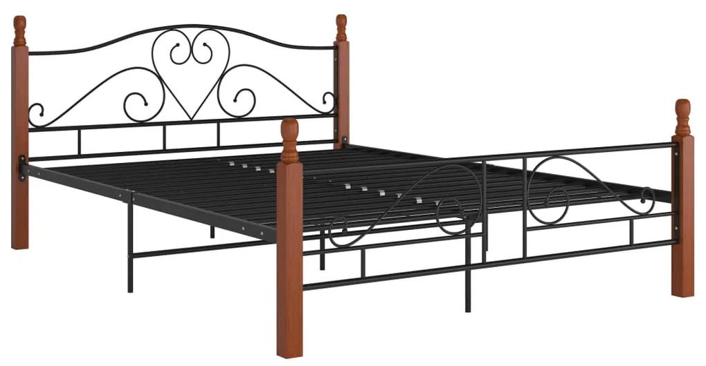 324935 vidaXL Cadru de pat, negru, 140x200 cm, metal