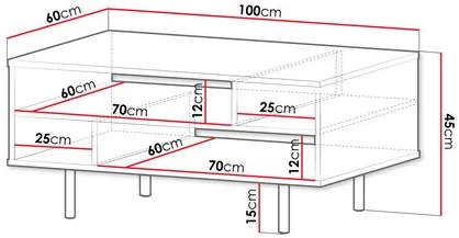 Măsuță de cafea Newelon NW03 (Cașmir + auriu) . 1103748
