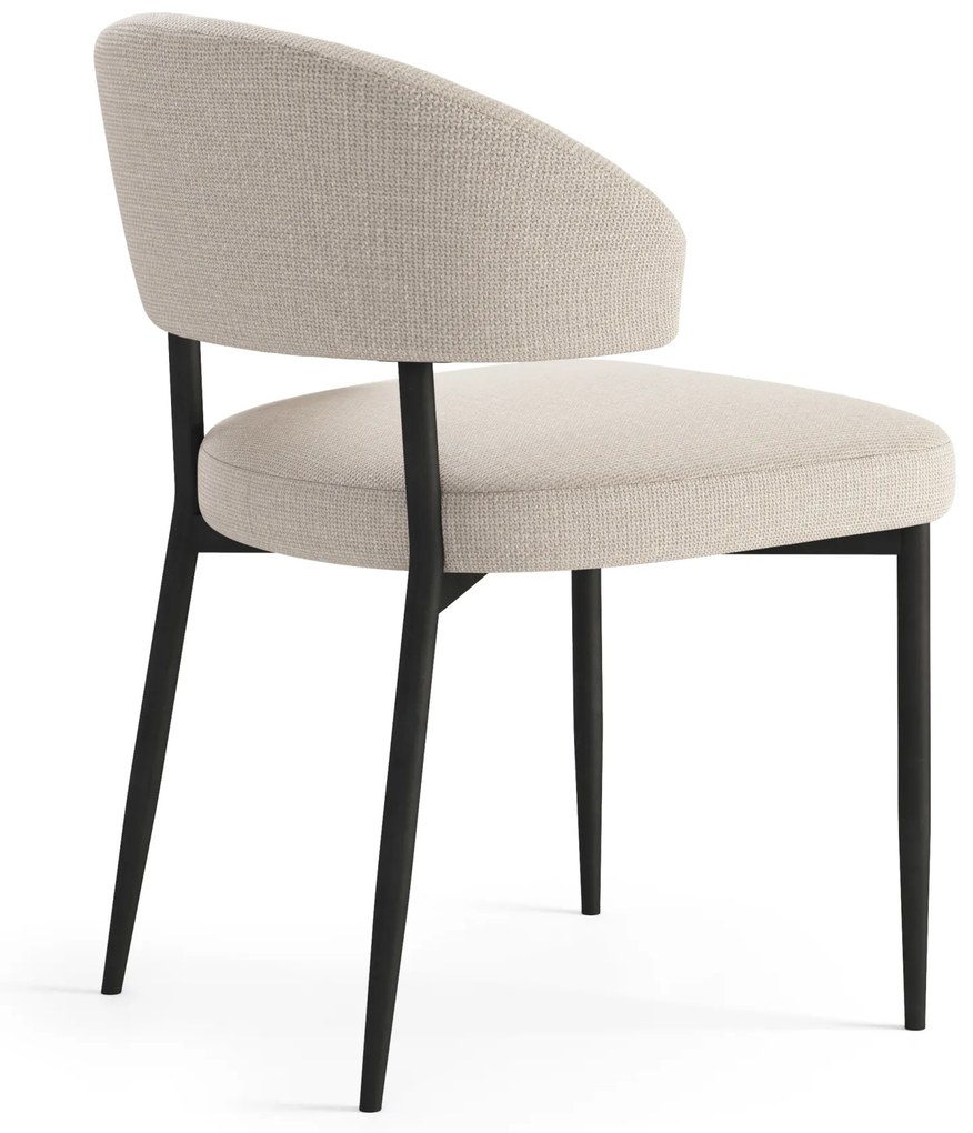 MAZZONI EXPORT IRIS Bej (material Basel 24) - SCAUN MODERN TAPIȚAT PENTRU SALON/SUFRAGERIE LOFT