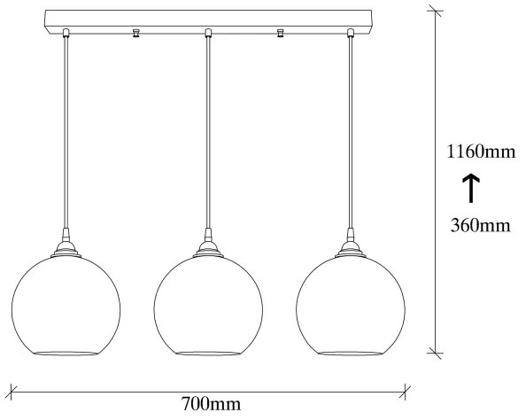 Lustră pe cablu GOLD 3xE27/40W/230V