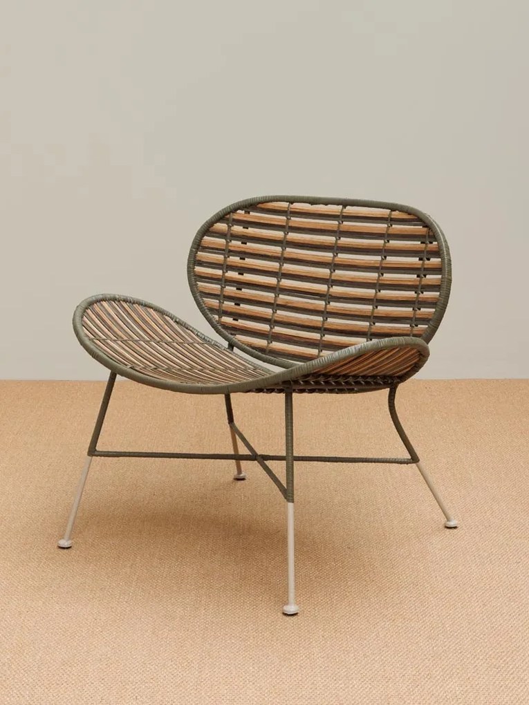 Scaun dining multicolor din rattan Santaï
