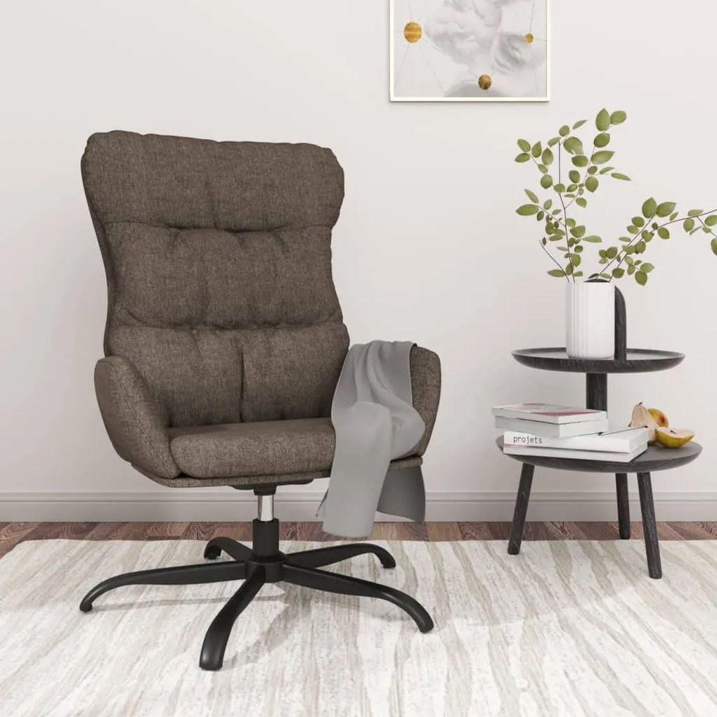 341185 vidaXL Scaun de relaxare, gri taupe, material textil