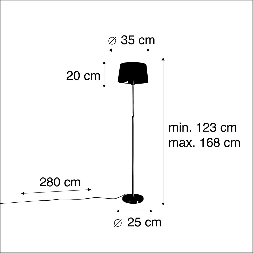 Lampă de podea auriu/alamă cu abajur negru 35 cm reglabil - Parte