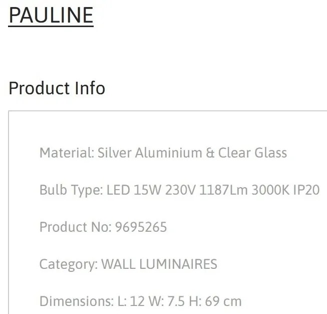 Aplica LED de perete iluminat liniar PAULINE
