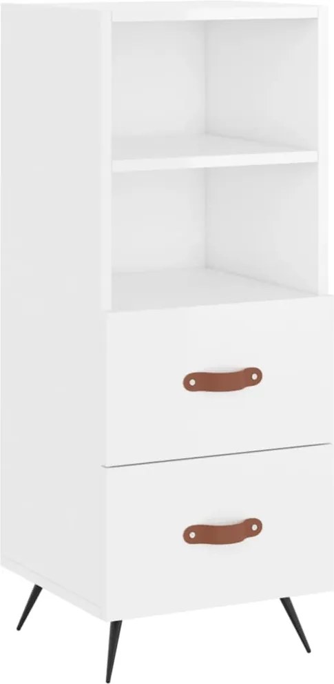 vidaXL Servantă, alb extralucios, 34,5x34x90 cm, lemn compozit