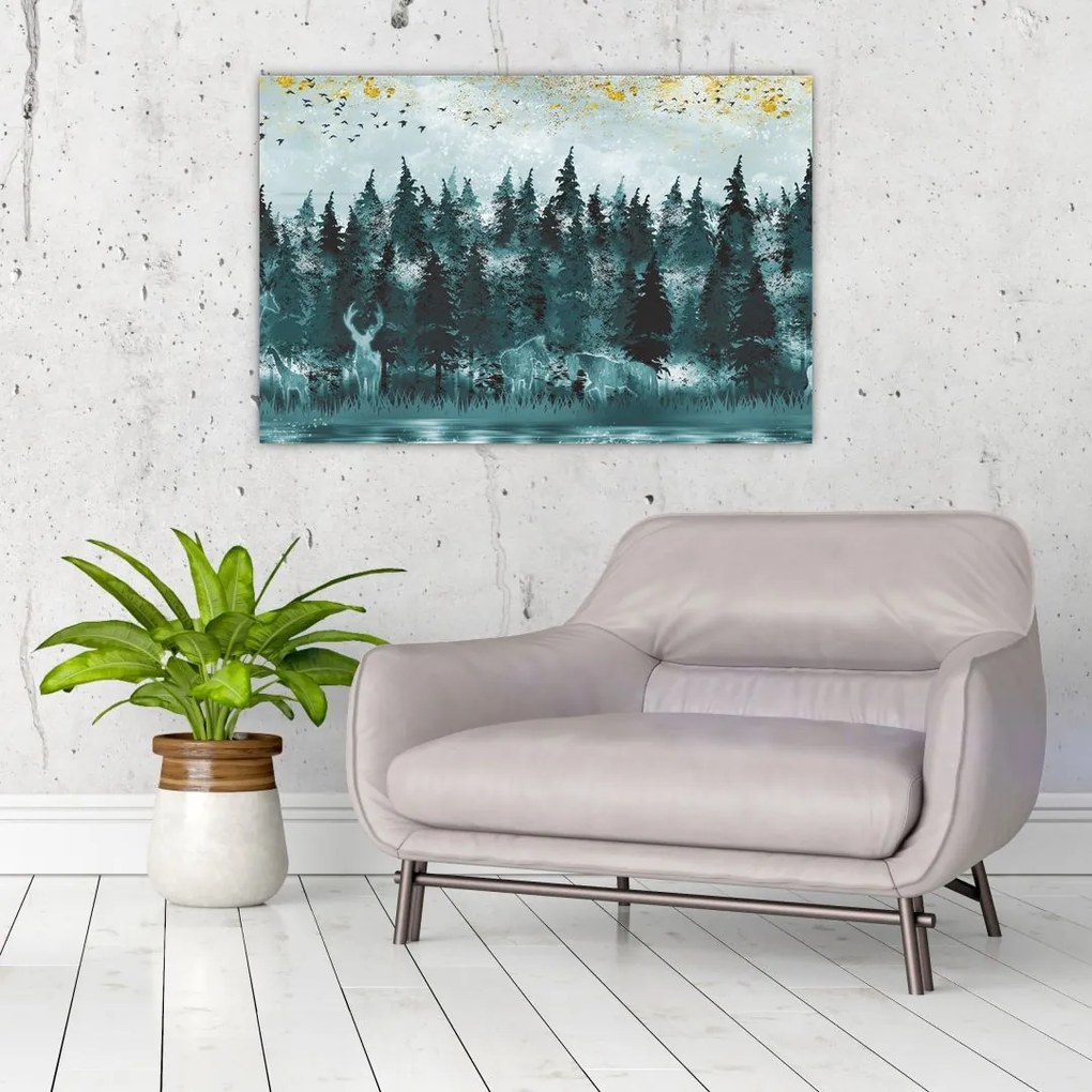 Tablou - Animale din pădure (90x60 cm)