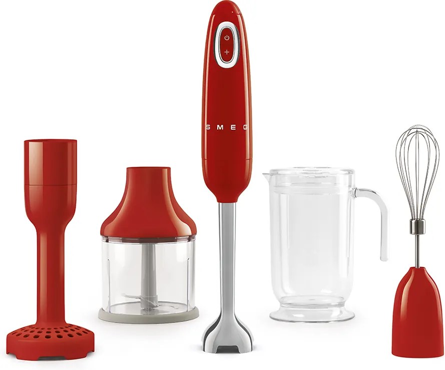 Blender manual cu accesorii 50's Retro Style 1,4l 700W, roșu - SMEG