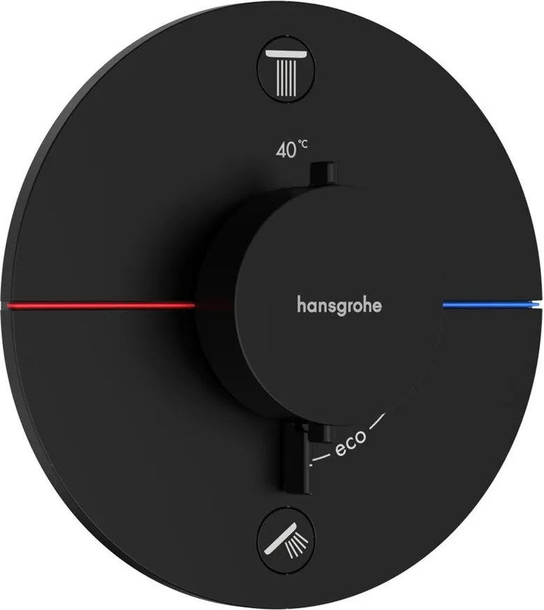 Baterie cada-dus termostatata Hansgrohe ShowerSelect Comfort S finisaj negru mat fara corp ingropat