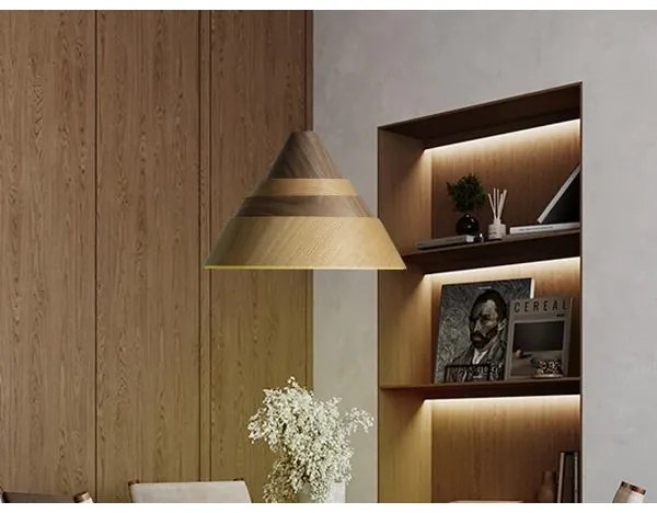 Pendul din lemn pe cablu 1xE27/60W/230V Ø 33 cm lemn masiv/stejar/nuc/lemn de cauciuc