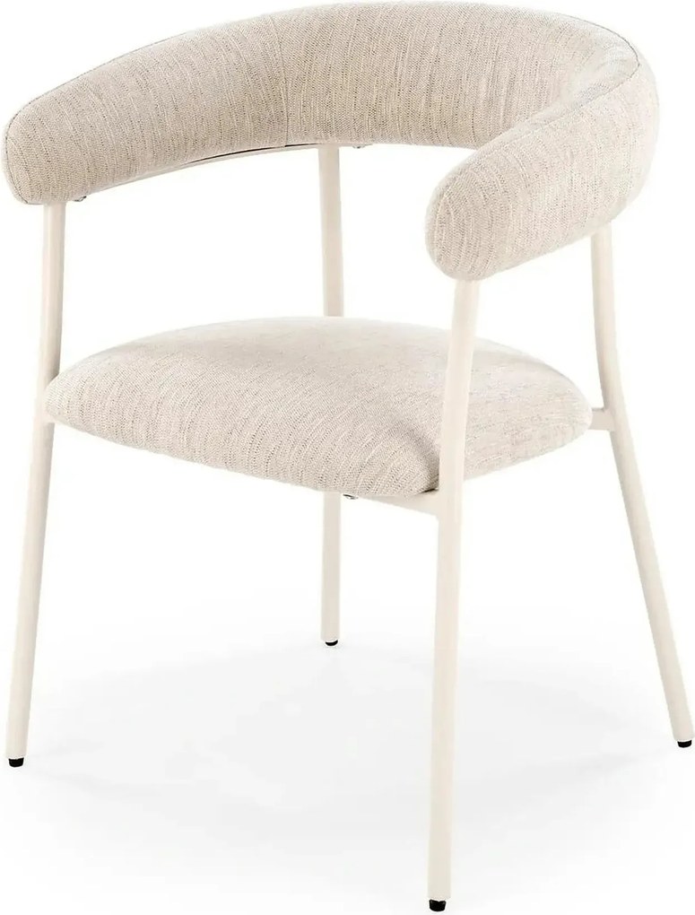 Scaun K557, bej deschis/alb, stofa clasica/metal, 60x54x75 cm