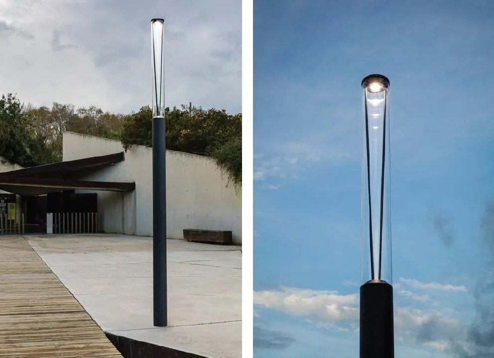 Stalp LED iluminat exterior simetric 360º IP65 RUSH 310cm 3000K DALI