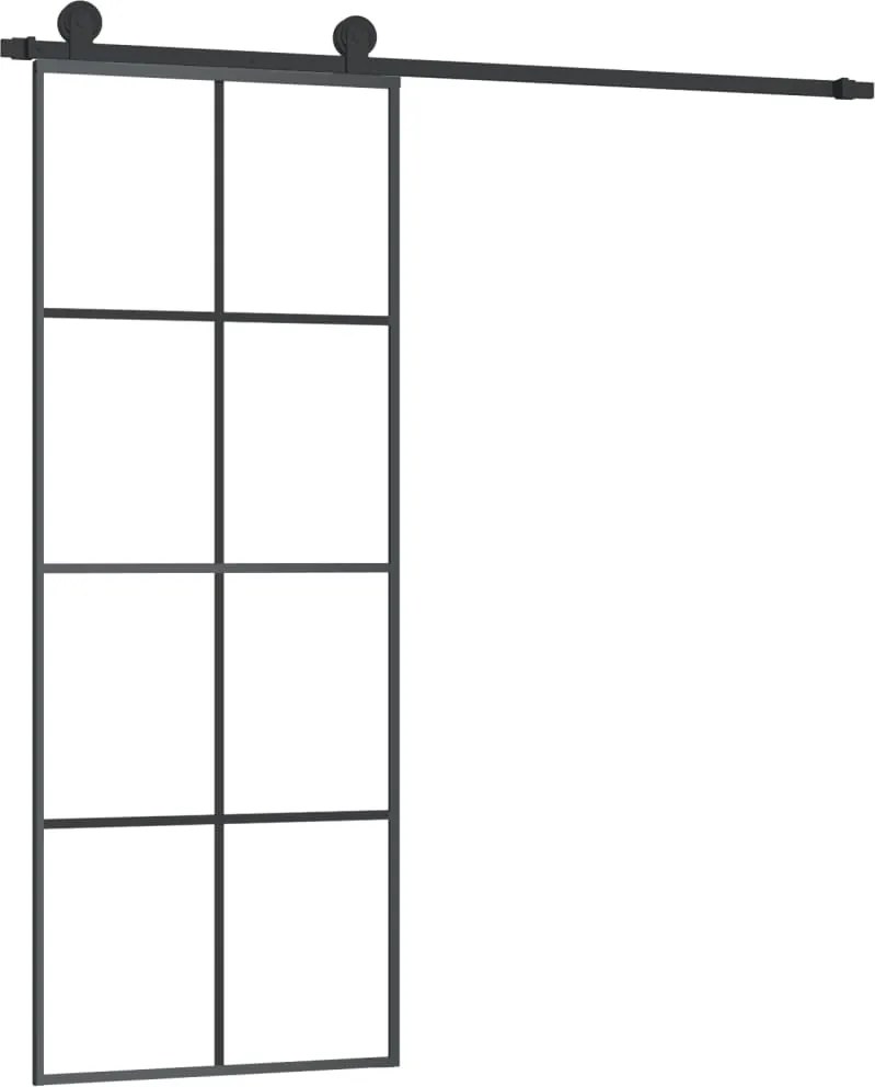 vidaXL Ușă glisantă cu set feronerie, 76x205 cm, sticlă ESG/aluminiu