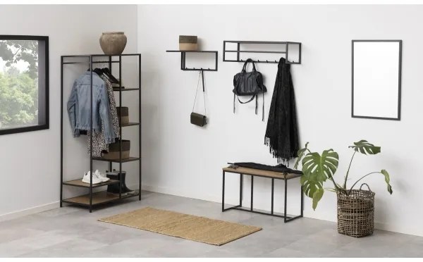 Cuier SARON, stejar/negru