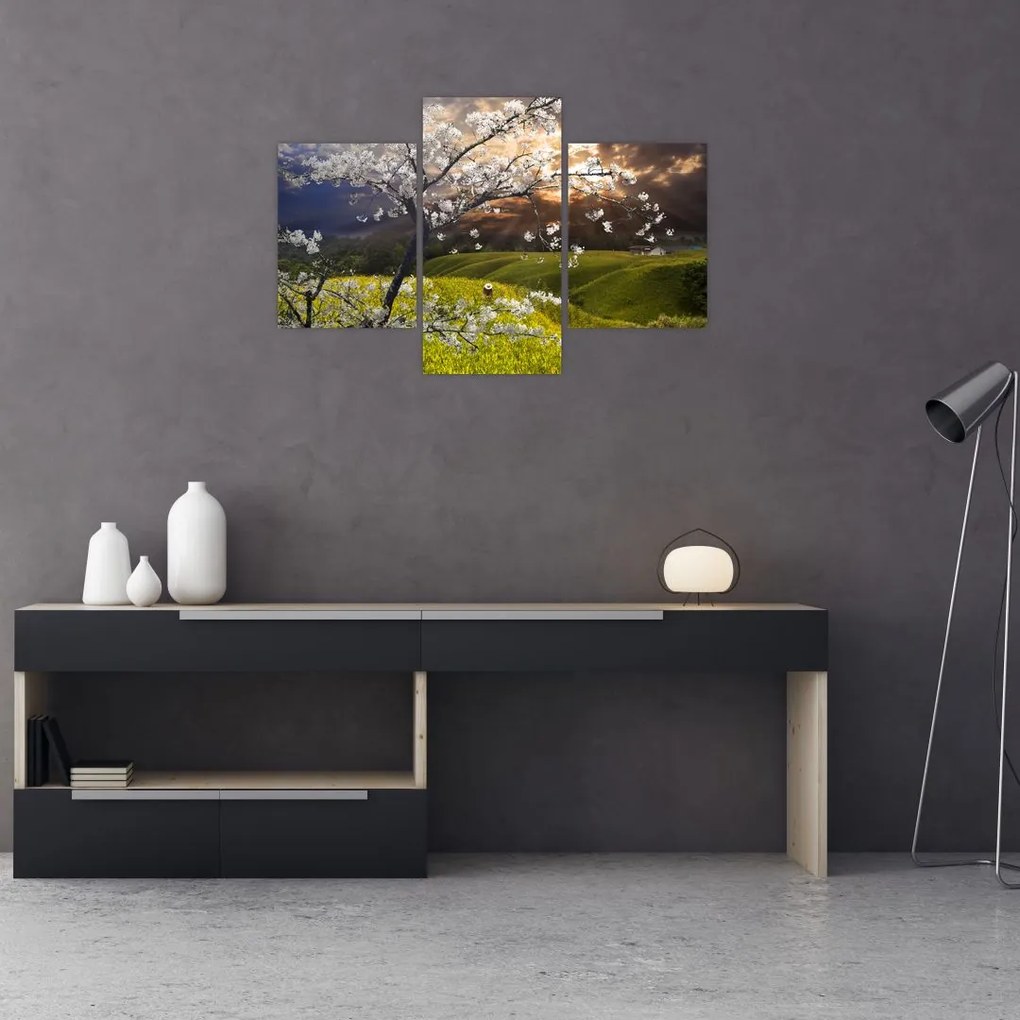 Tablou - Peisaj cu pomul înflorit (90x60 cm)