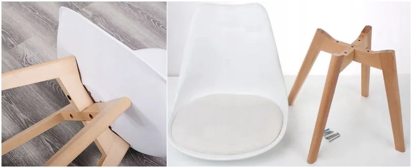 Scaun de sufragerie alb-gri stil scandinav Basic