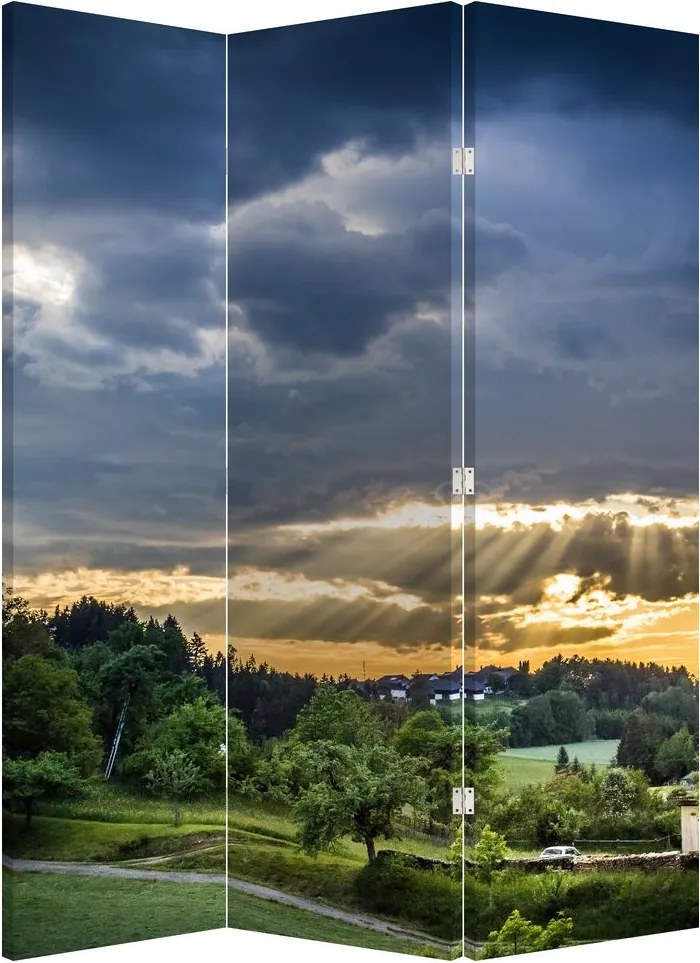 Paravan - Peisaj și raze de soare (126x170 cm)