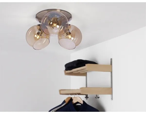 Cottex P2423AA - Plafonieră CAPELLA 3xE14/40W/230V Ø37 cm fumuriu/maro